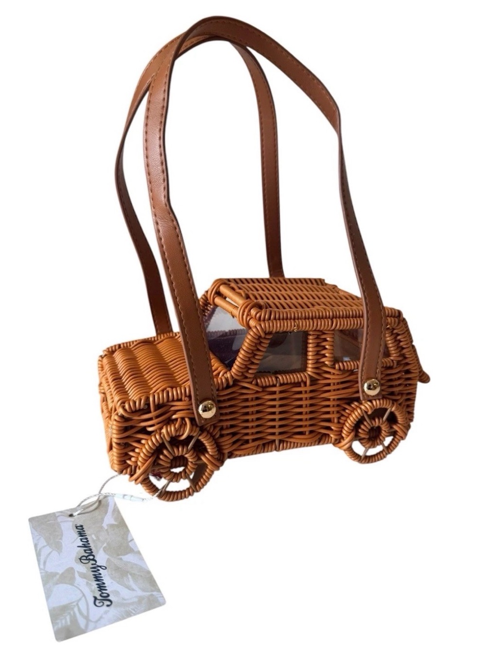 RARE! Tommy Bahama Viral Wicker Jeep Truck Car Handbag Novelty Summer Bag NWT - Picture 2 of 12
